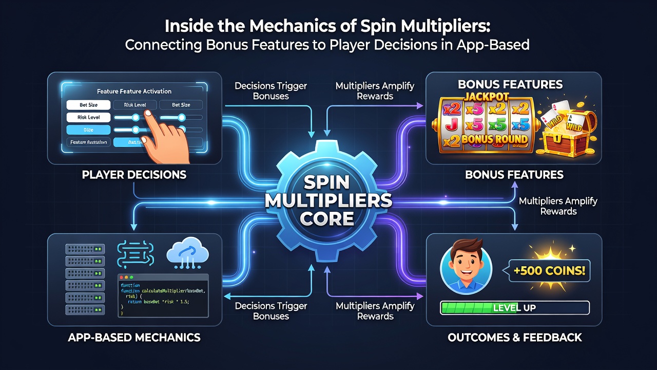Close-up view of app-based slot game showing multiplier values during bonus round with player decision prompts